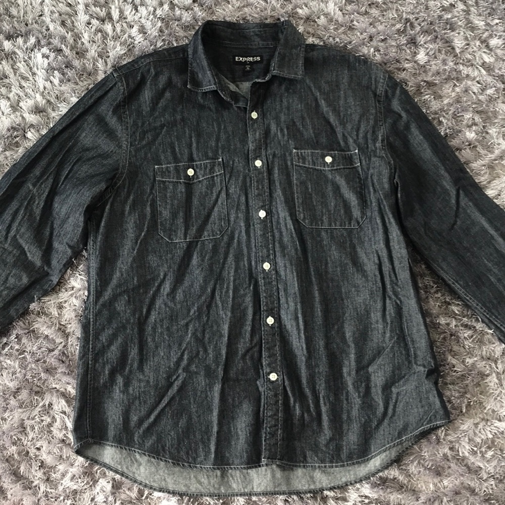 Mens XL Express denim looking shirt - Picture 2 of 7